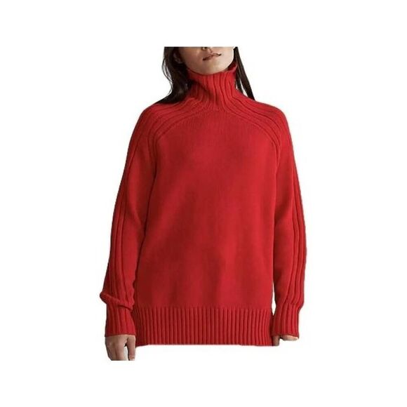 Polo Ralph Lauren Mock Neck Wool Cashmere Blend Red Sweater Size XS - Picture 1 of 11